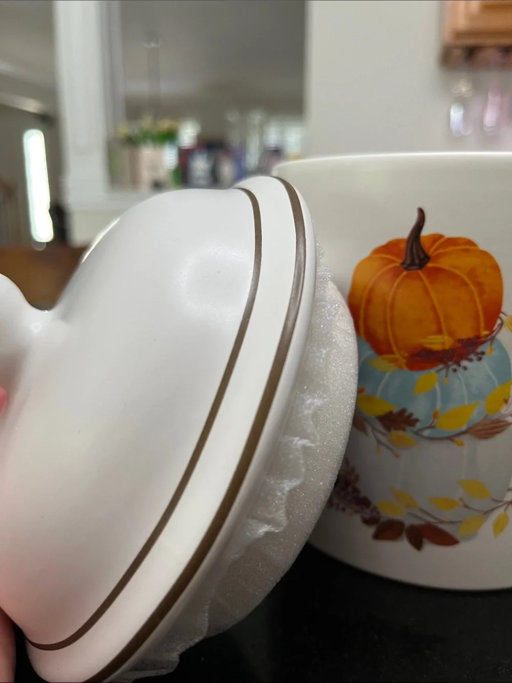 Celebrate It White Ceramic Pumpkin Stack Storage Canister
